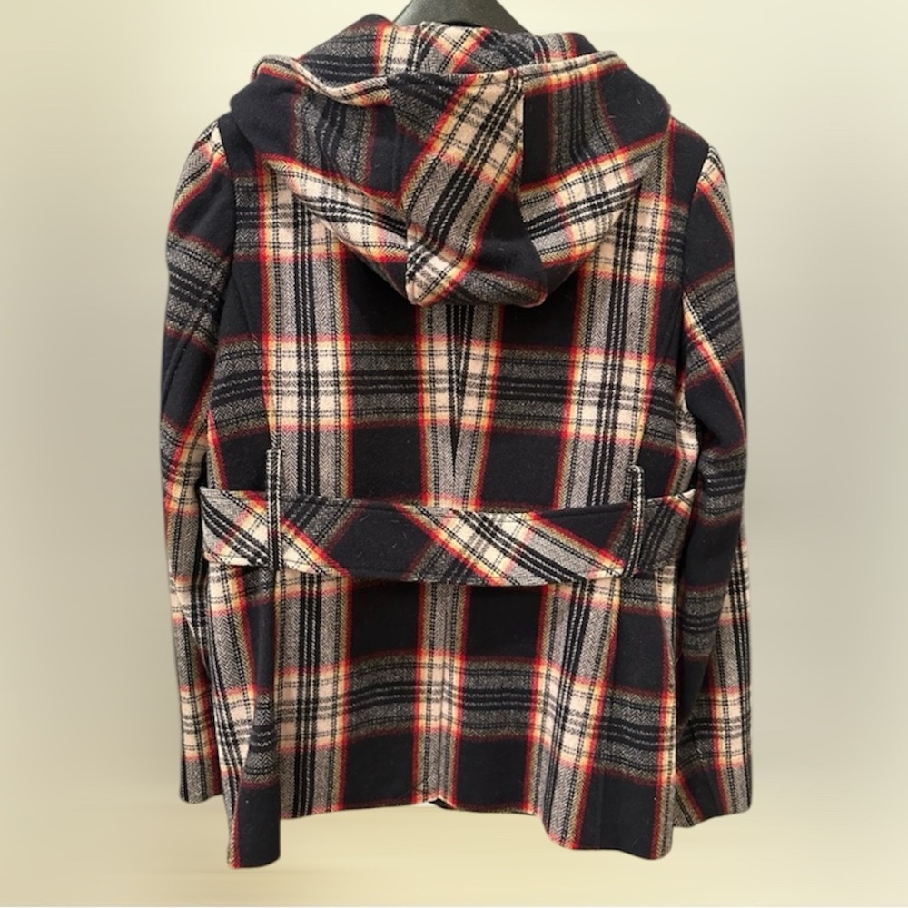 Calvin Klein Plaid Pea Coat Size 12 - Picture 2 of 5